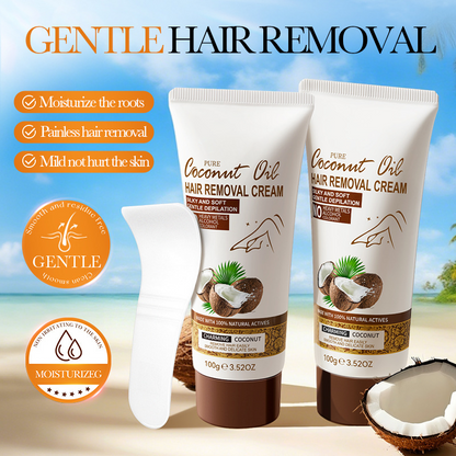 🥥 Coconut Oil Hair Removal Cream – Silky Smooth Skin in Minutes! 🧴