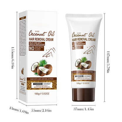 🥥 Coconut Oil Hair Removal Cream – Silky Smooth Skin in Minutes! 🧴