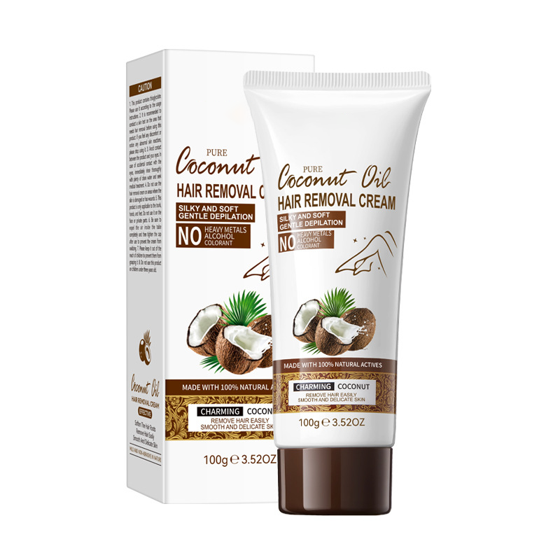 🥥 Coconut Oil Hair Removal Cream – Silky Smooth Skin in Minutes! 🧴